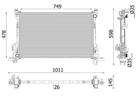 MAHLE CR2637000P Radyatör 214106419R resmi