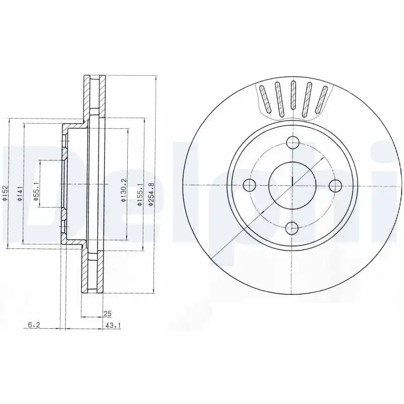 DELPHI BG3781 Ön Fren Diski 4351213030 resmi