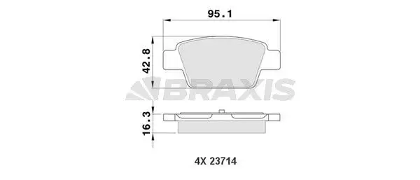 BRAXIS AA0154 Arka Fren Balatası resmi