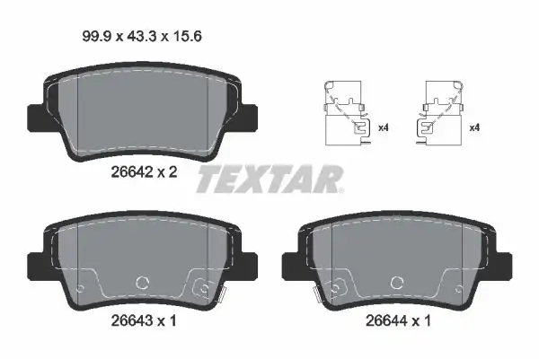 TEXTAR 2664201 Arka Fren Balatası 58302COA30 resmi
