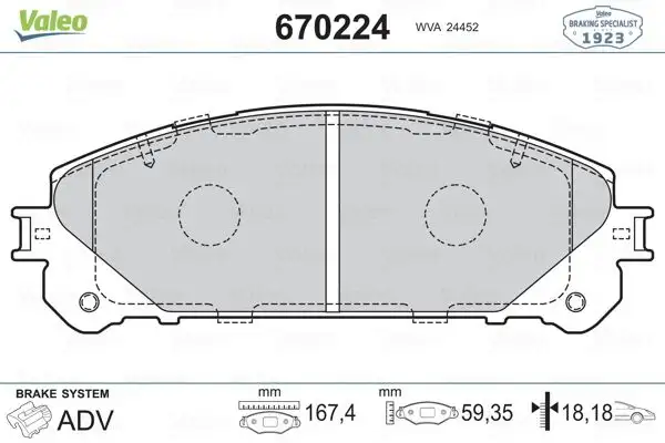 VALEO 670224 Ön Fren Balatası resmi