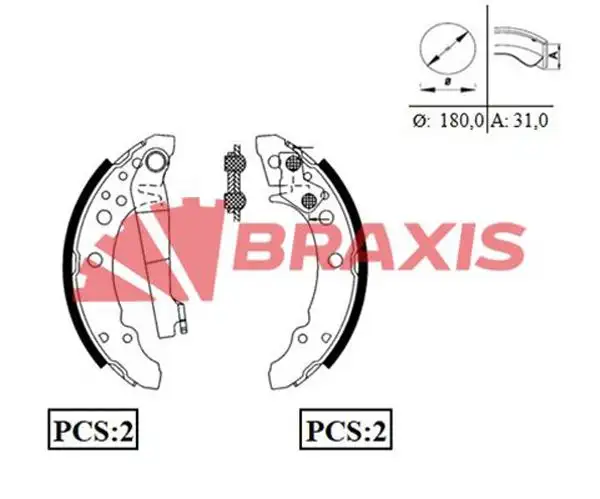 BRAXIS AC0033 Arka Fren Balatası resmi