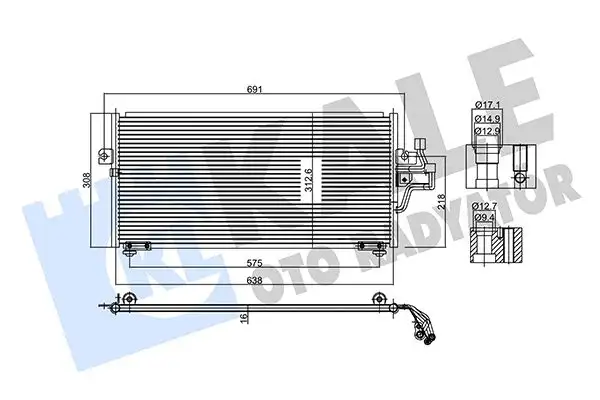 KALE 345775 Klima Radyatörü MR218428 resmi