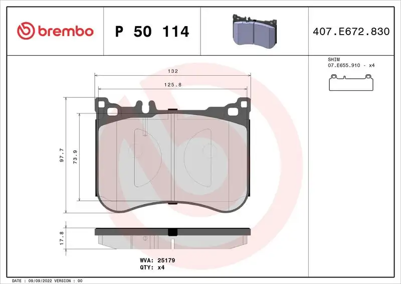 BREMBO P50114 Ön Fren Balatası resmi