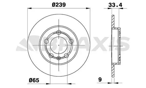 BRAXIS AE0415 Arka Fren Diski 1J0615601D resmi
