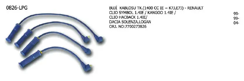 ÜNÜVAR 0826-LPG Buji Kablosu resmi