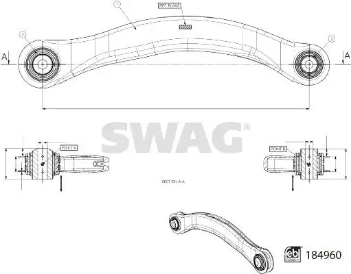 SWAG 33109715 Arka Denge Kolu (Sol Üst) 4N0505397A resmi