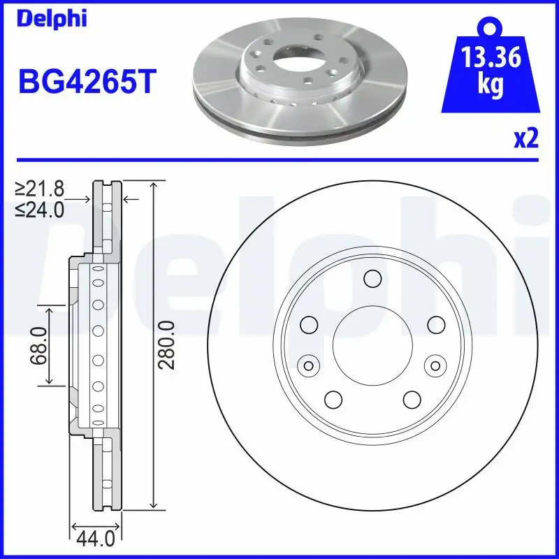 DELPHI BG4265T Ön Fren Diski resmi