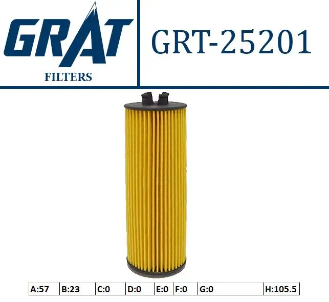 GRAT 25201 Yağ Filtresi 55589295 resmi
