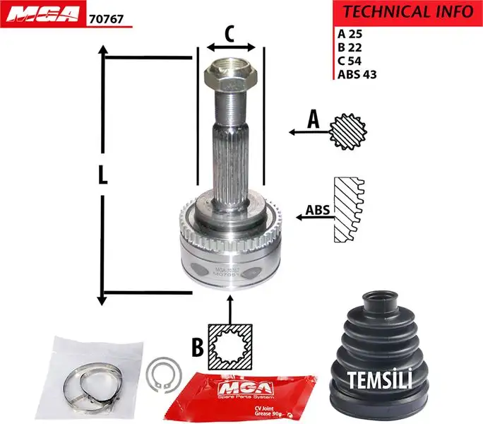 MGA 70767 Aks Kafası (Dış) MR910890 resmi