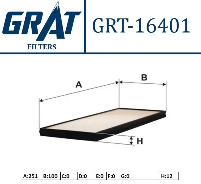 GRAT 16401 Polen Filtresi 976171C000 resmi