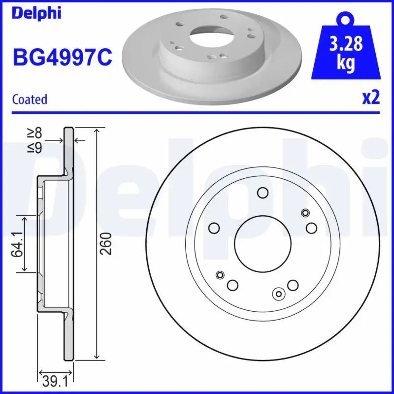 DELPHI BG4997C Arka Fren Diski 42510TEAT01 resmi