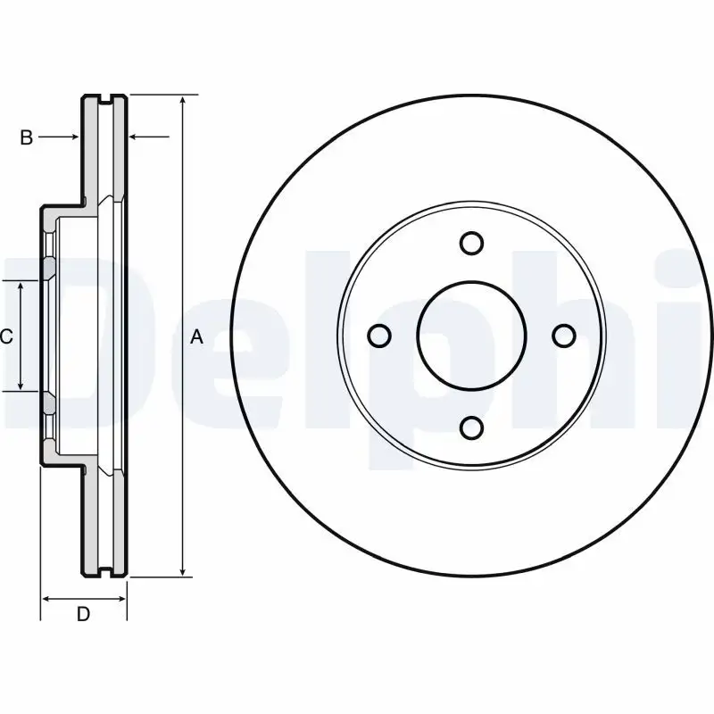 DELPHI BG4454 Ön Fren Diski 402061HA0B resmi