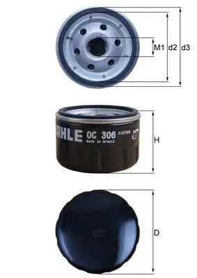 MAHLE OC306 Yağ Filtresi resmi
