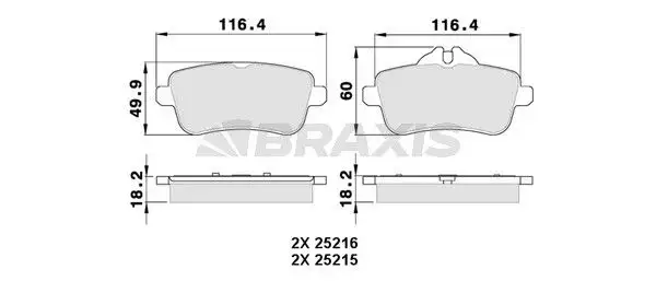 BRAXIS AA0332 Arka Fren Balatası resmi