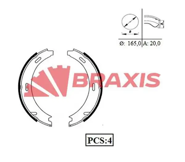 BRAXIS AC0041 El Fren Balatası resmi