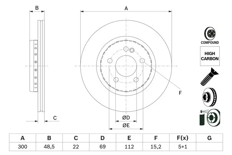 BOSCH 0986479H50 Arka Fren Diski A0004231812 resmi
