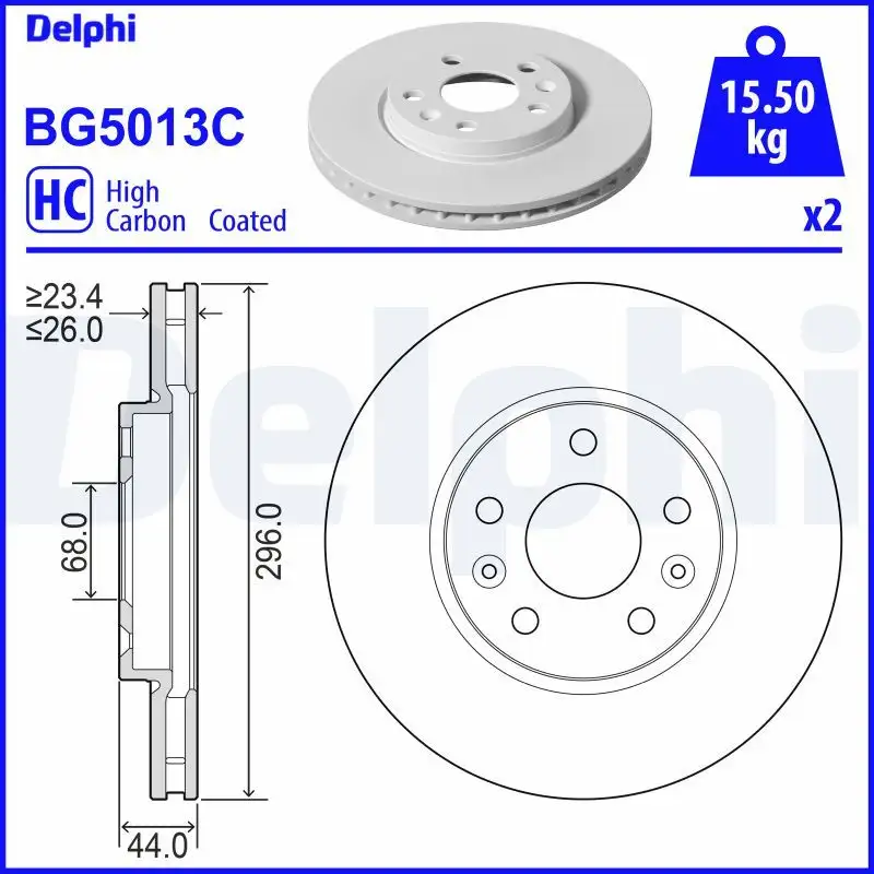 DELPHI BG5013C Ön Fren Diski 402066RN0A resmi