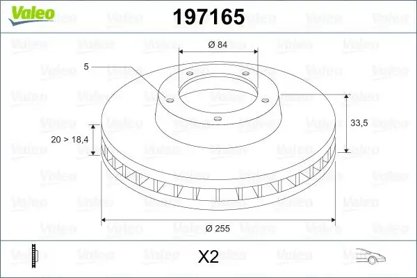 VALEO 197165 Ön Fren Diski MB238495 resmi
