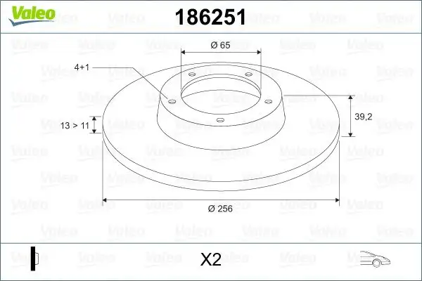 VALEO 186251 Ön Fren Diski 357615301 resmi