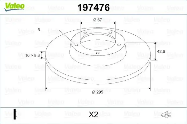 VALEO 197476 Arka Fren Diski A2464230712 resmi
