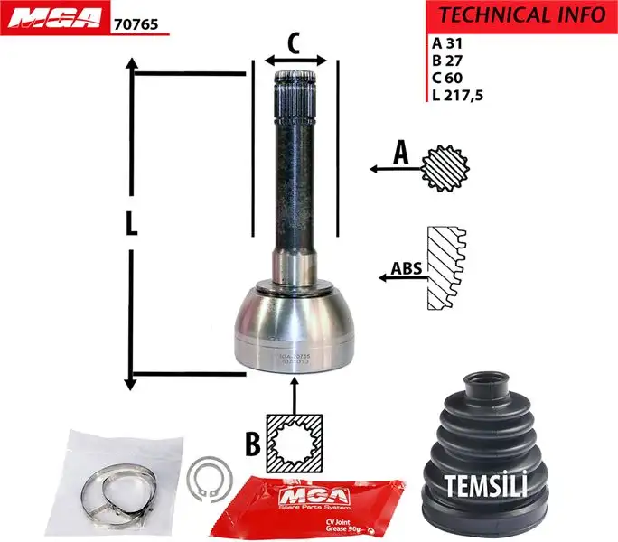 MGA 70765 Aks Kafası (Dış) 3910101J10 resmi