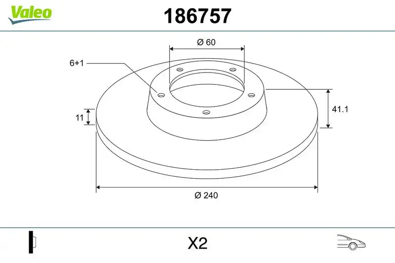 VALEO 186757 Ön Fren Diski 90008031 resmi