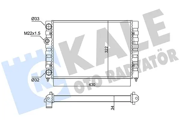 KALE 348230 Radyatör 6N0121253A resmi