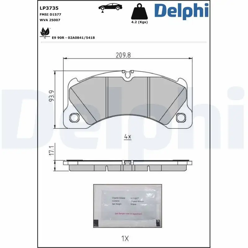 DELPHI LP3735 Ön Fren Balatası resmi