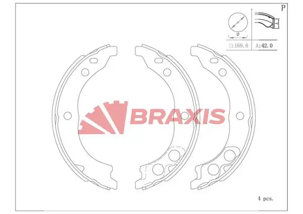 BRAXIS AC0106 El Fren Balatası resmi
