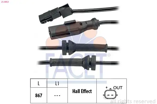 FACET 21.0053 ABS Hız Sensörü (Arka) 8200416683 resmi