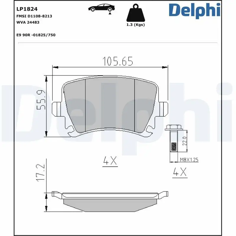DELPHI LP1824 Arka Fren Balatası resmi