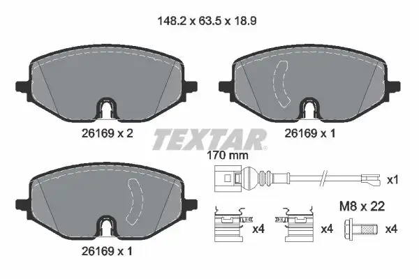 TEXTAR 2616901 Ön Fren Balatası resmi
