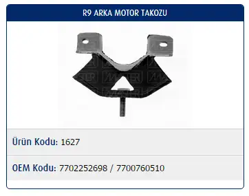 MASTER M1627 Motor Takozu (Arka) 7700760510 resmi