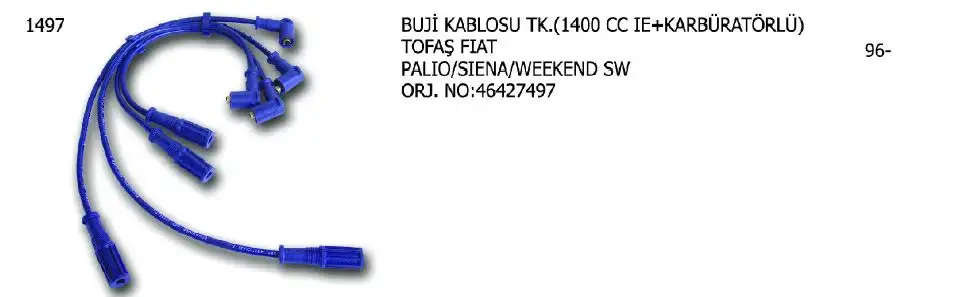 ÜNÜVAR 1497 Buji Kablosu BY482BPR6E resmi