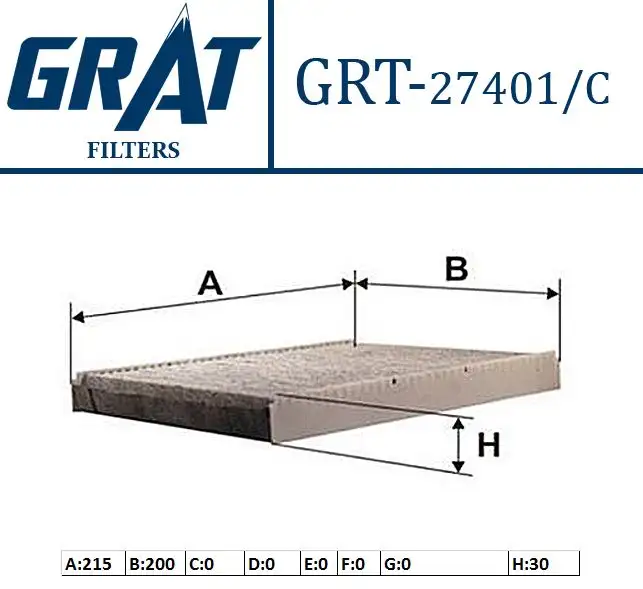 GRAT 27401C Polen Filtresi (Karbonlu) 77363370 resmi