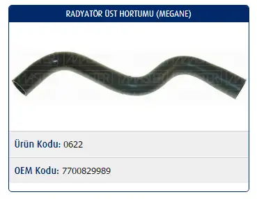 MASTER M0622 Radyatör Üst Hortumu 7700829989 resmi