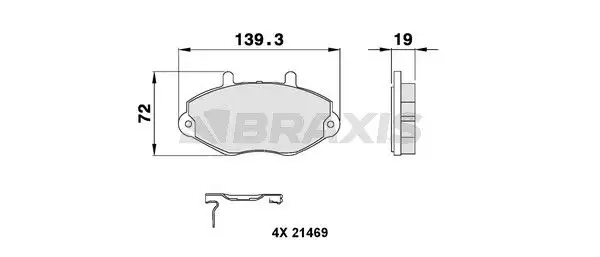 BRAXIS AB0096 Ön Fren Balatası 1301592 resmi