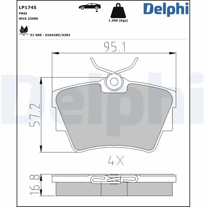 DELPHI LP1745 Arka Fren Balatası resmi