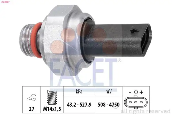 FACET 25.0007 Egzoz Basınç Sensörü 31319419 resmi