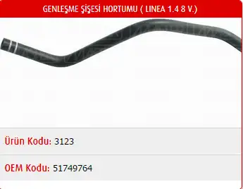 MASTER M3123 Yedek Su Deposu Hortumu 51749764 resmi