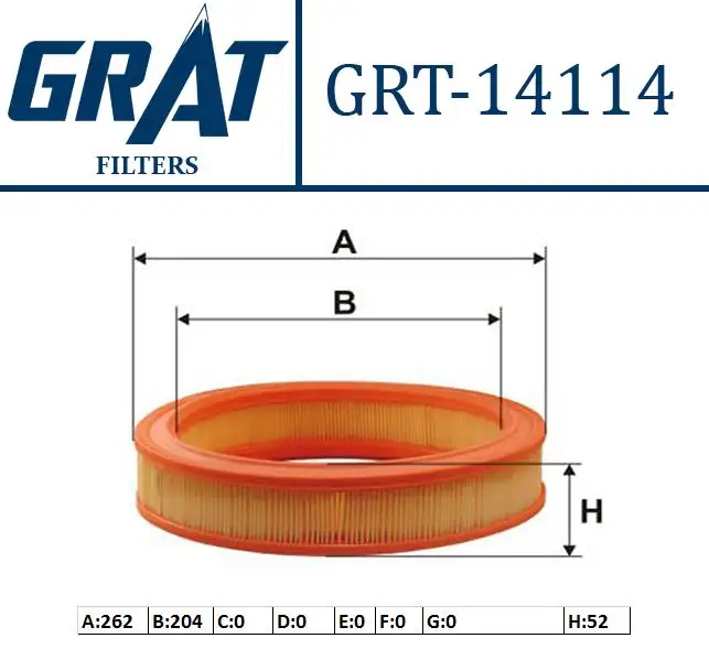 GRAT 14114 Hava Filtresi 834801 resmi
