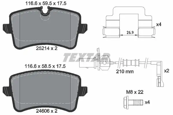 TEXTAR 2521403 Arka Fren Balatası resmi
