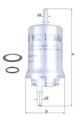 MAHLE KL176/6D Yakıt Filtresi resmi