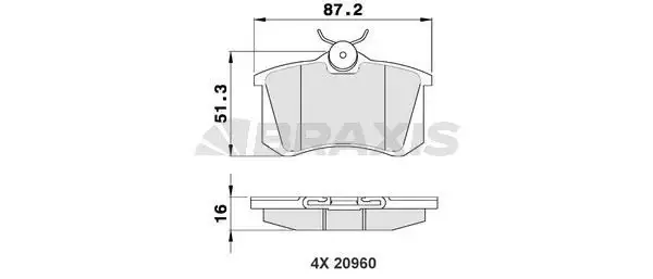 BRAXIS AA0020 Arka Fren Balatası resmi