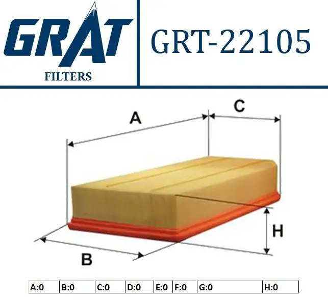 GRAT 22105 Hava Filtresi A6110940004 resmi