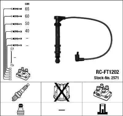NGK 2571 (RCFT1202) Buji Kablosu 46413088 resmi
