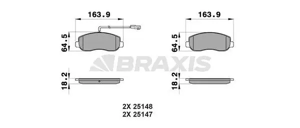 BRAXIS AB0199 Ön Fren Balatası resmi