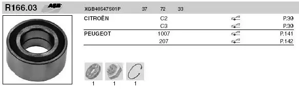SNR GB40547S01 Ön Aks Rulmanı resmi