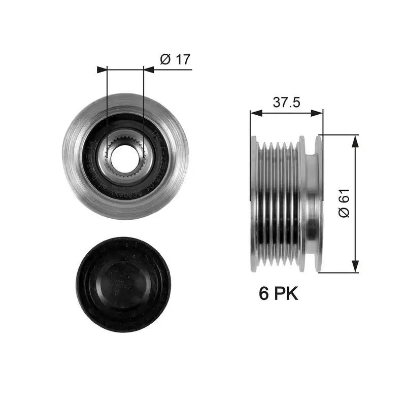 GATES OAP7072 Alternatör Kasnağı A6041500060 resmi